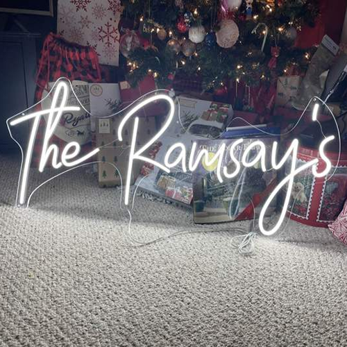 split neon sign for restaurant